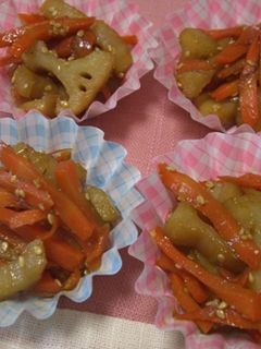 冷凍可!お弁当に人参とれんこんのきんぴら-レシピのメイン写真