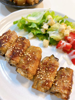 マヨソースでご飯がすすむ♡なすの肉巻き-レシピのメイン写真