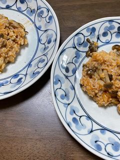 ご飯でトマト・キノコリゾット-レシピのメイン写真