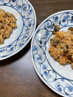 ご飯でトマト・キノコリゾット-レシピのメイン写真
