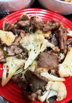 適当　カリフラワーこんにゃく豚肉炒め-レシピのメイン写真
