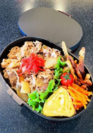 高校生弁当2022 11月24日牛丼-レシピのメイン写真