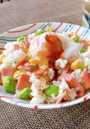モーニングハムライス温玉のせ-レシピのメイン写真