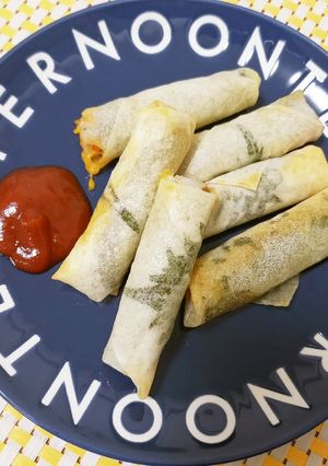 揚げない！大葉とカニカマとチーズの春巻き-レシピのメイン写真