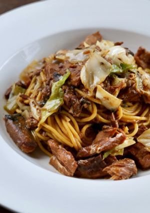 糖質制限！サバ缶とキャベツの辛味噌パスタ-レシピのメイン写真
