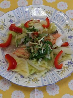 【簡単】鮭と野菜のフライパン蒸し-レシピのメイン写真