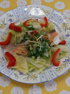 【簡単】鮭と野菜のフライパン蒸し-レシピのメイン写真