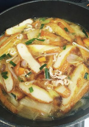 さつま揚げと豚バラの韓国風煮物-レシピのメイン写真