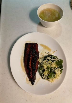 味醂焼き、サラダ、味噌汁-レシピのメイン写真