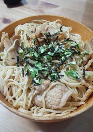 豚肉で油そうめん-レシピのメイン写真