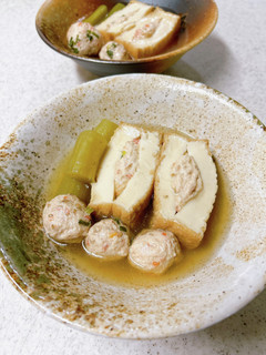 ずいきと絹揚げの肉詰めの中華風煮物-レシピのメイン写真