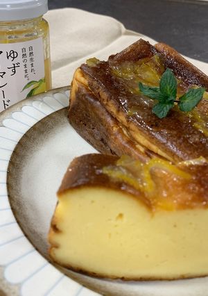 ゆずマーマレードでバスク風チーズケーキ-レシピのメイン写真
