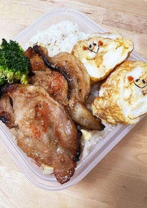 簡単！焼き鯖混ぜご飯☆甘味噌豚肉焼き弁当-レシピのメイン写真