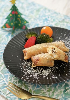 鶏肉とキノコクリームの洋風春巻き-レシピのメイン写真