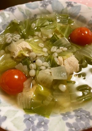 キャベツとささみの麦入りコンソメスープ-レシピのメイン写真