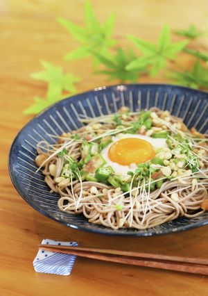 きざみオクラの月見そば-レシピのメイン写真
