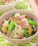 あさりと菜の花の洋風炊き込みご飯