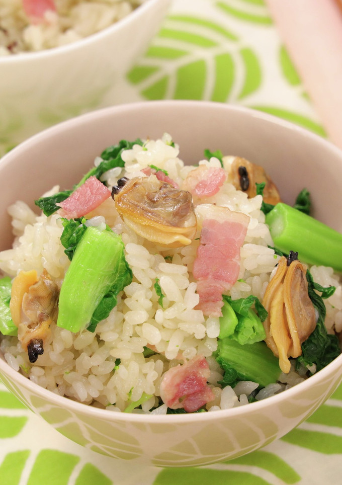 あさりと菜の花の洋風炊き込みご飯-レシピのメイン写真