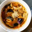 根菜茄子中華風ハヤシライス味温野菜サラダ