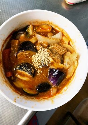 根菜茄子中華風ハヤシライス味温野菜サラダ-レシピのメイン写真