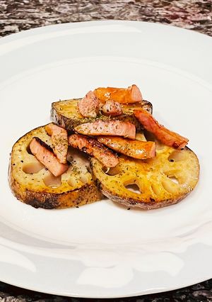 ビタミンC豊富♡皮ごと蓮根のほくほく焼き-レシピのメイン写真