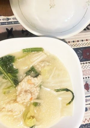 豆乳野菜スープとつくねのスープ-レシピのメイン写真