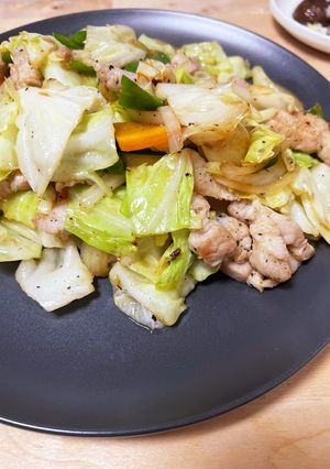 簡単☆塩豚とキャベツ野菜のシンプル炒め-レシピのメイン写真