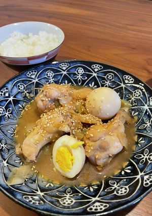 ほろほろ鶏手羽元とゆで卵のさっぱり煮-レシピのメイン写真