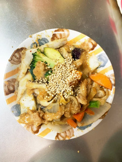 簡単ピリ辛きな粉焼肉豚こま大根青椒肉絲風-レシピのメイン写真