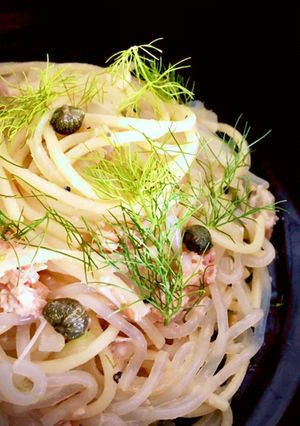 混ぜるだけ*鮭缶と玉ねぎのパスタ-レシピのメイン写真