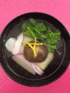 小松菜入り雑煮・あごだし風味-レシピのメイン写真