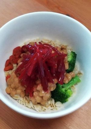 冷凍野菜で時短！オートミール納豆-レシピのメイン写真