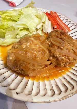 ワンパン煮込み豆腐ハンバーグ-レシピのメイン写真