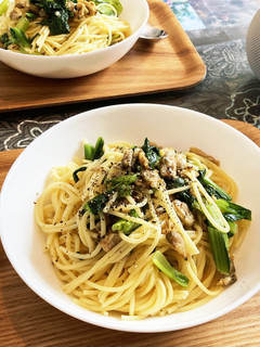 小松菜とアサリの和風パスタ 柚子胡椒-レシピのメイン写真