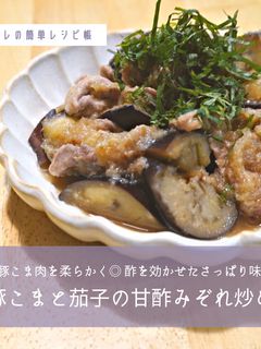 豚こまと茄子の甘酢みぞれ炒め-レシピのメイン写真