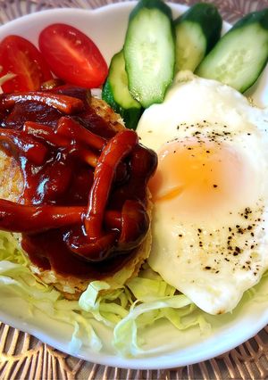 ヘルシーを目指したまろやかロコモコ丼-レシピのメイン写真