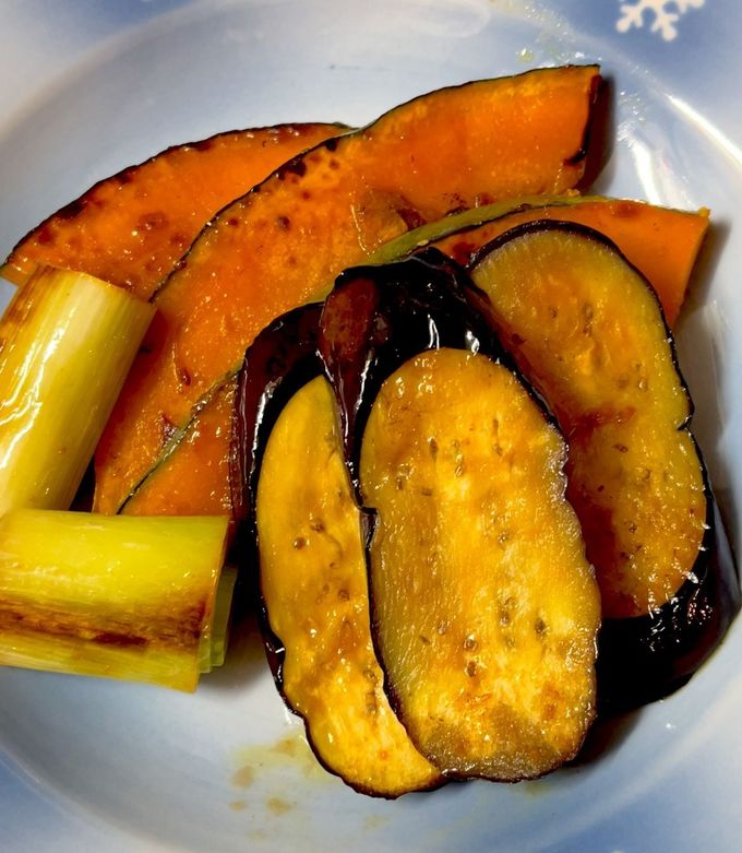 かぼちゃとなすの焼きポン酢浸し by キョロキョロりん 【クックパッド