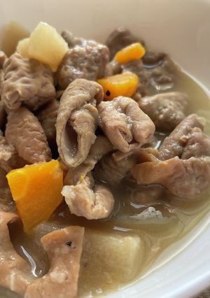 水なしで煮込む、塩モツ煮（圧力鍋）-レシピのメイン写真
