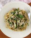 豆ヌードル★ツナネギ春菊・胡麻パスタ