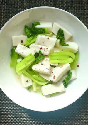 青梗菜とふわふわハンペンのあんかけ-レシピのメイン写真