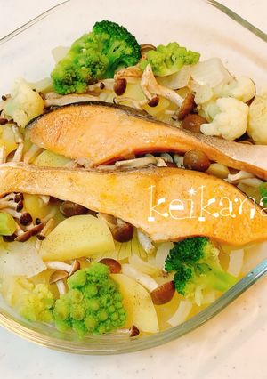 超簡単⭐️鮭＆野菜のレンチン蒸し❤️-レシピのメイン写真