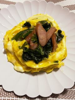 ほうれん草とウインナーの丸いオムレツ-レシピのメイン写真