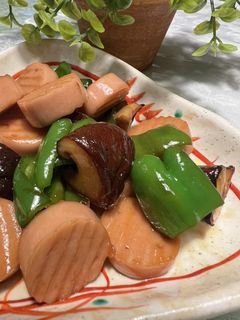 魚肉ソーセージとピーマン椎茸炒め-レシピのメイン写真