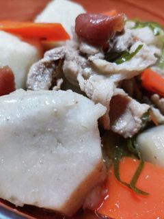 さといもと豚こまの梅干し煮-レシピのメイン写真