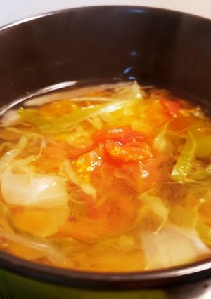 ◆簡単、早いキャベツ＆トマトスープ-レシピのメイン写真