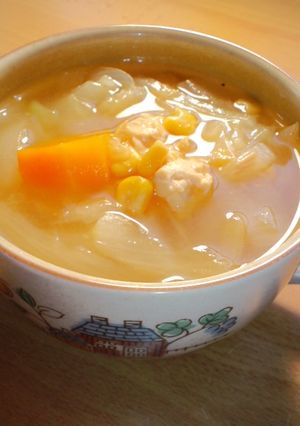 玉ねぎ、人参、鳥ささみの簡単野菜スープ-レシピのメイン写真