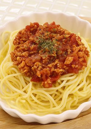 お肉の代わりに！大豆ミートでミートスパ-レシピのメイン写真