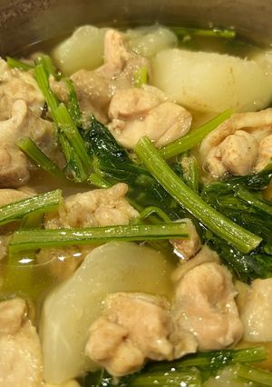 かぶと鶏もも肉のスープ（皮はペペロン）-レシピのメイン写真