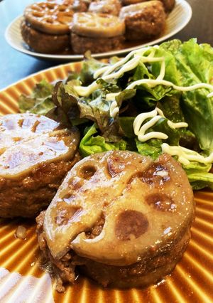 れんこん挟みハンバーグマヨテリ味-レシピのメイン写真