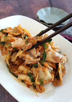 ～焼き肉のたれde～絶品豚バラキムチ炒め-レシピのメイン写真